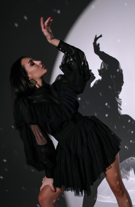Black mini dress