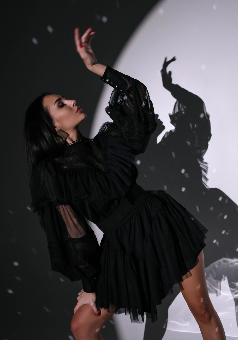 Black mini dress