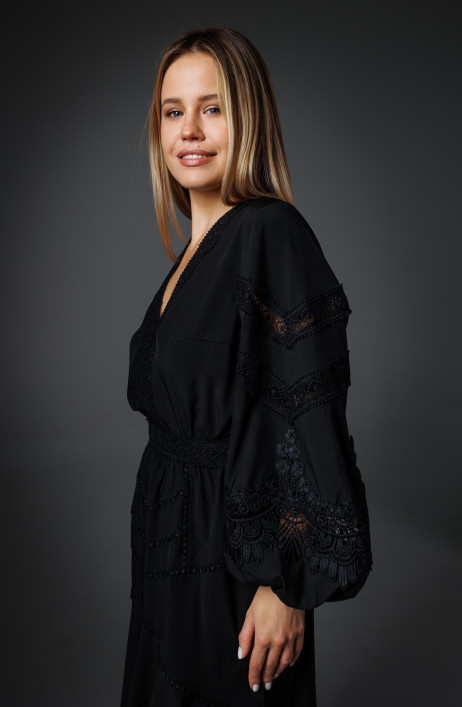 Black midi dress