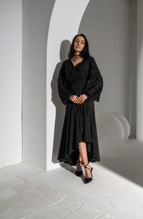 Black midi dress