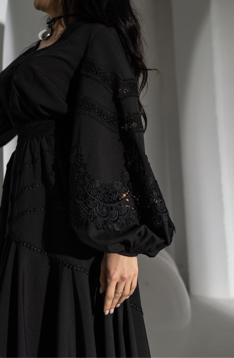 Black midi dress