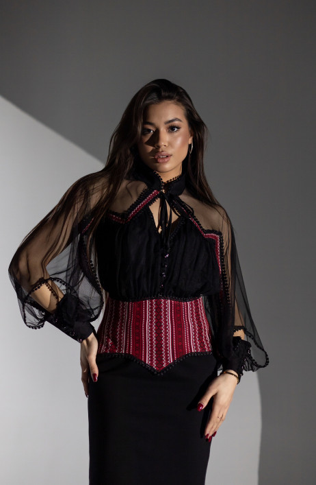Black midi dress with corset
