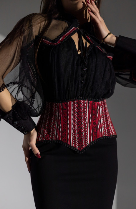 Black midi dress with corset