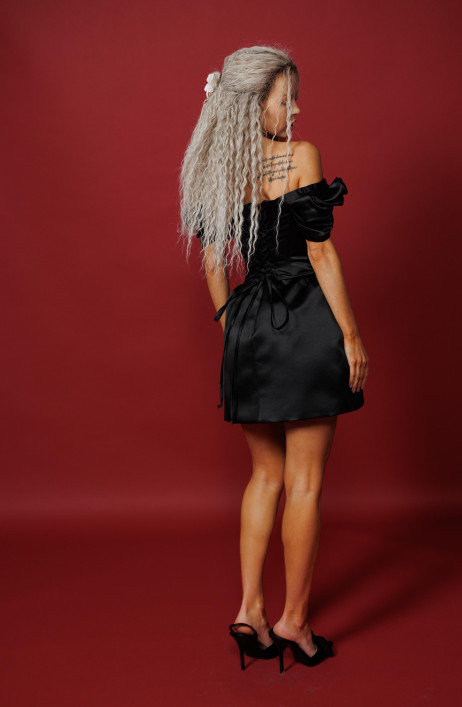 Black corset mini dress