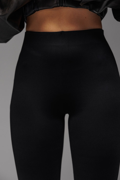 Black leggings with slits and ties