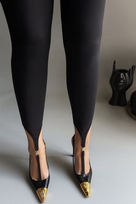 Black leggings with straps