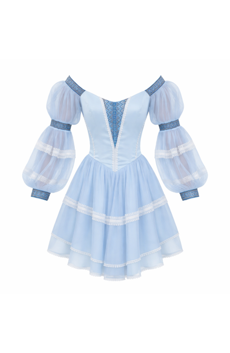 Blue corset mini dress