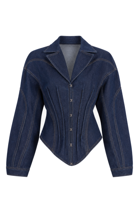 Темно-синій джинсовий жакет