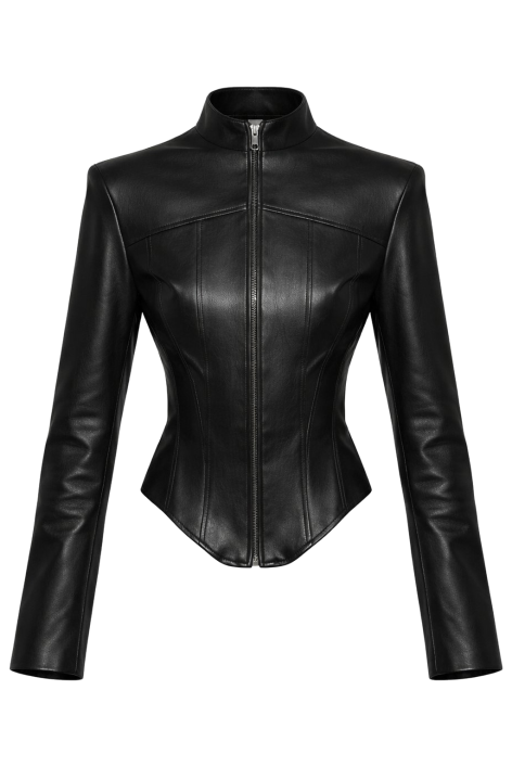 Black faux leather jacket